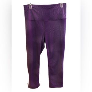 Purple Striped Leggings Shorts